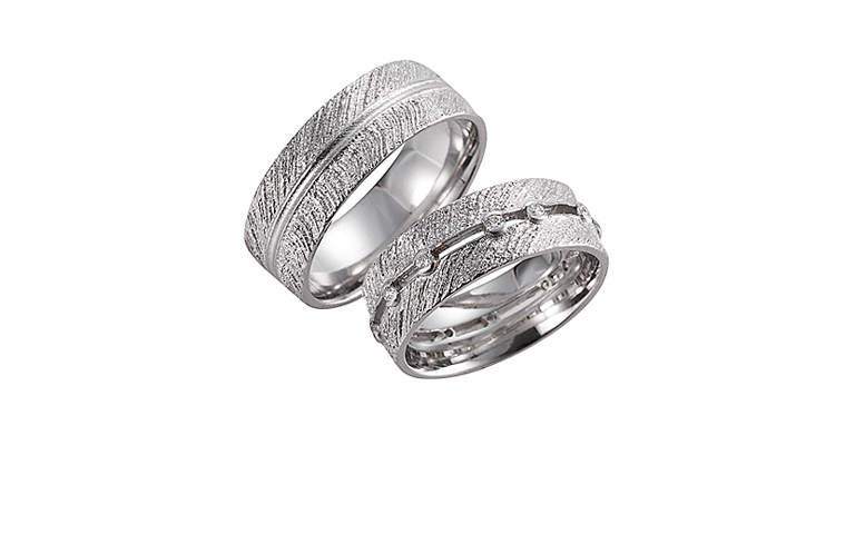 45146+45147-wedding rings, white gold 750 with brillants